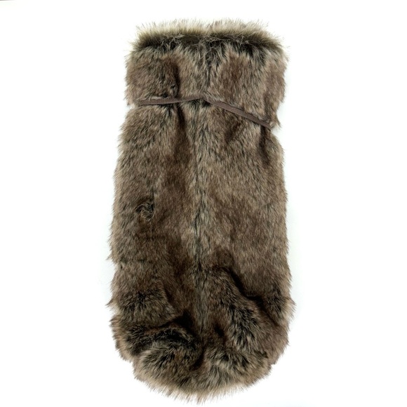 Set Of Three Plush Soft Faux Fur Wine Bottle Bags Decor Gift Holiday Fall Winter - Picture 6 of 12